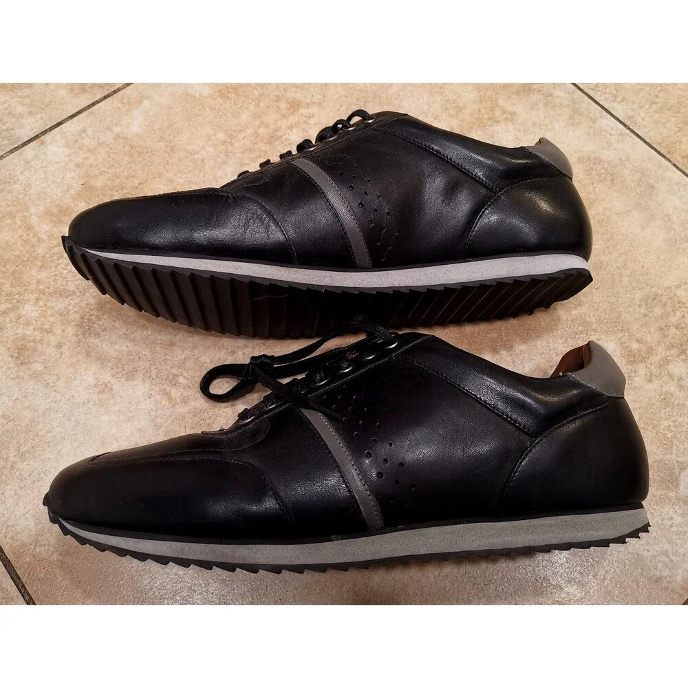 New ! Men's Black Leather Thomas & Vine Fenway Orthopedic Black Leather Shoes 11